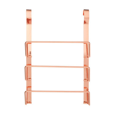 Orsina Rose Gold Hanging Pan Lid Rack – 3-Tier Kitchen Organizer