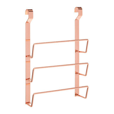 Orsina Rose Gold Hanging Pan Lid Rack – 3-Tier Kitchen Organizer
