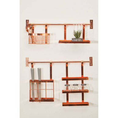 Orsina Sorello Rose Gold Hanging Storage Basket | Kitchen Utensil Holder