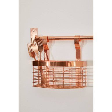 Orsina Sorello Rose Gold Hanging Storage Basket | Kitchen Utensil Holder