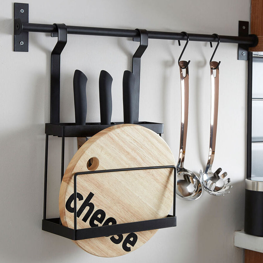 Orsina Sorello Matt Black Hanging Knife Rack & Storage Organizer