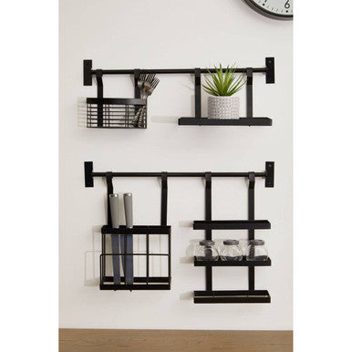Orsina Sorello Matt Black Hanging Knife Rack & Storage Organizer