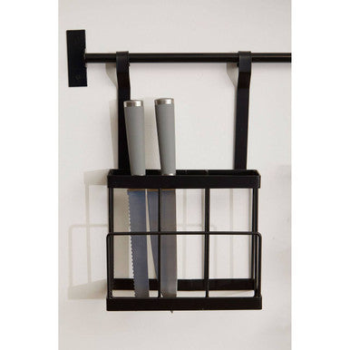 Orsina Sorello Matt Black Hanging Knife Rack & Storage Organizer
