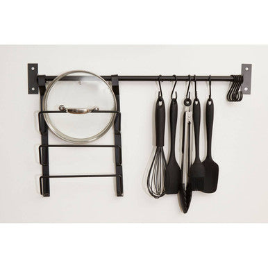 Orsina Sorello Hanging Pan Lid Rack – Matt Black Kitchen Organizer