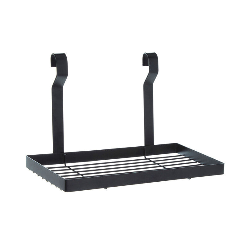 Orsina Sorello Single Shelf Storage Rack – Matt Black Kitchen Wall Shelf