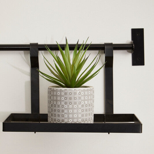Orsina Sorello Single Shelf Storage Rack – Matt Black Kitchen Wall Shelf