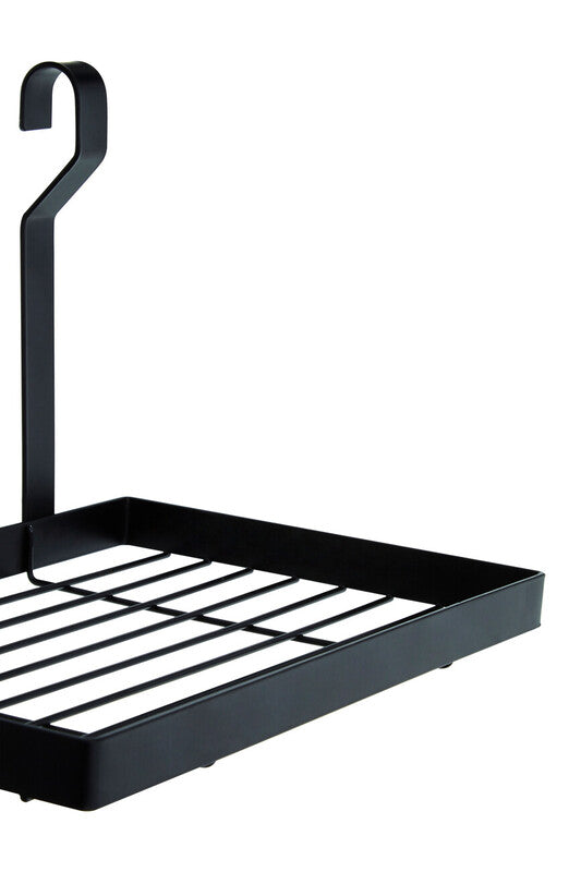Orsina Sorello Single Shelf Storage Rack – Matt Black Kitchen Wall Shelf