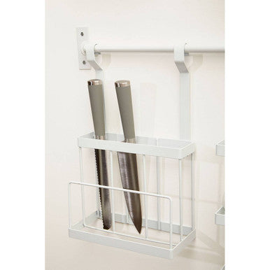 Orsina Sorello White Iron Hanging Knife Storage Rack & Board Holder