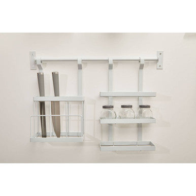 Orsina Sorello White Iron Hanging Knife Storage Rack & Board Holder