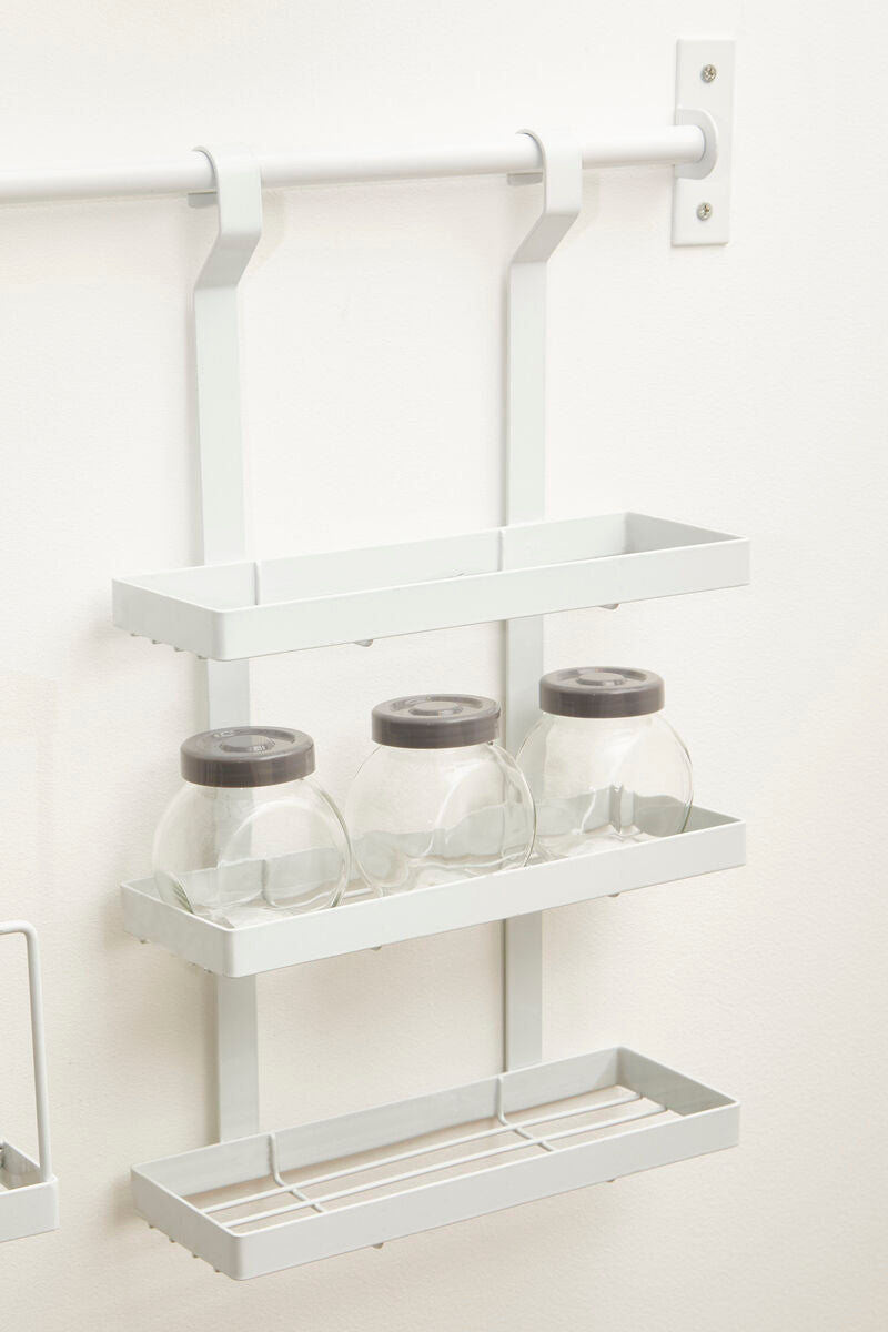 Orsina Sorello 3-Tier Hanging Kitchen Rack – White Iron Spice Shelf