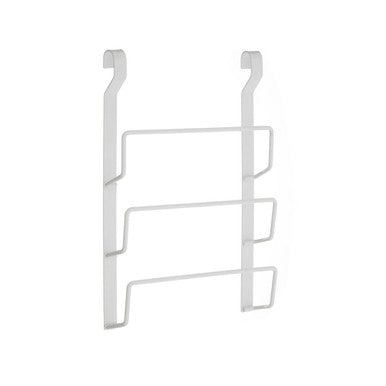 Orsina Sorello White Iron Hanging Pan Lid Rack – 3-Tier Wall Organizer