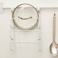 Orsina Sorello White Iron Hanging Pan Lid Rack – 3-Tier Wall Organizer