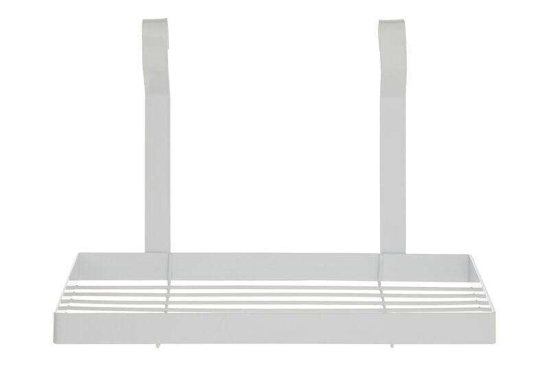 Orsina Sorello White Iron Single Shelf Storage Rack – Kitchen Wall Organizer