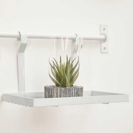 Orsina Sorello White Iron Single Shelf Storage Rack – Kitchen Wall Organizer