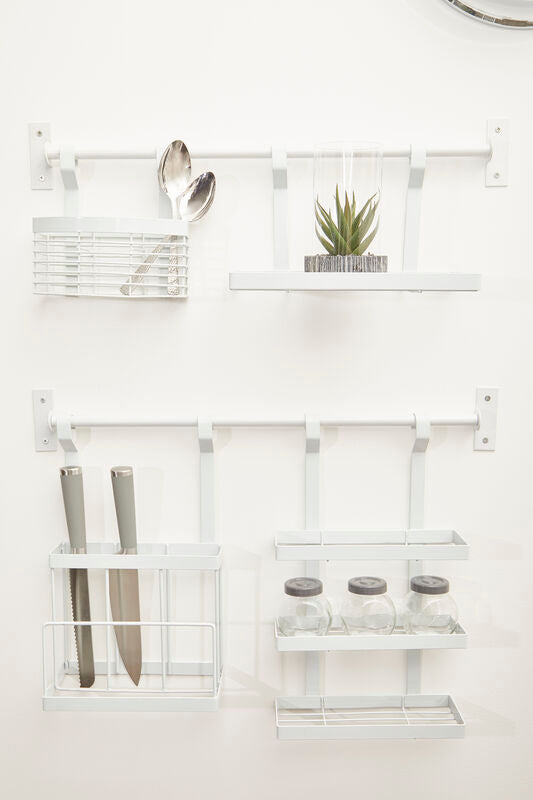 Orsina Sorello White Iron Single Shelf Storage Rack – Kitchen Wall Organizer