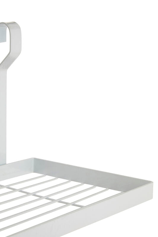 Orsina Sorello White Iron Single Shelf Storage Rack – Kitchen Wall Organizer
