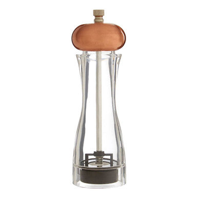 Orsina Cody Salt or Pepper Mill – Clear Acrylic with Copper Top