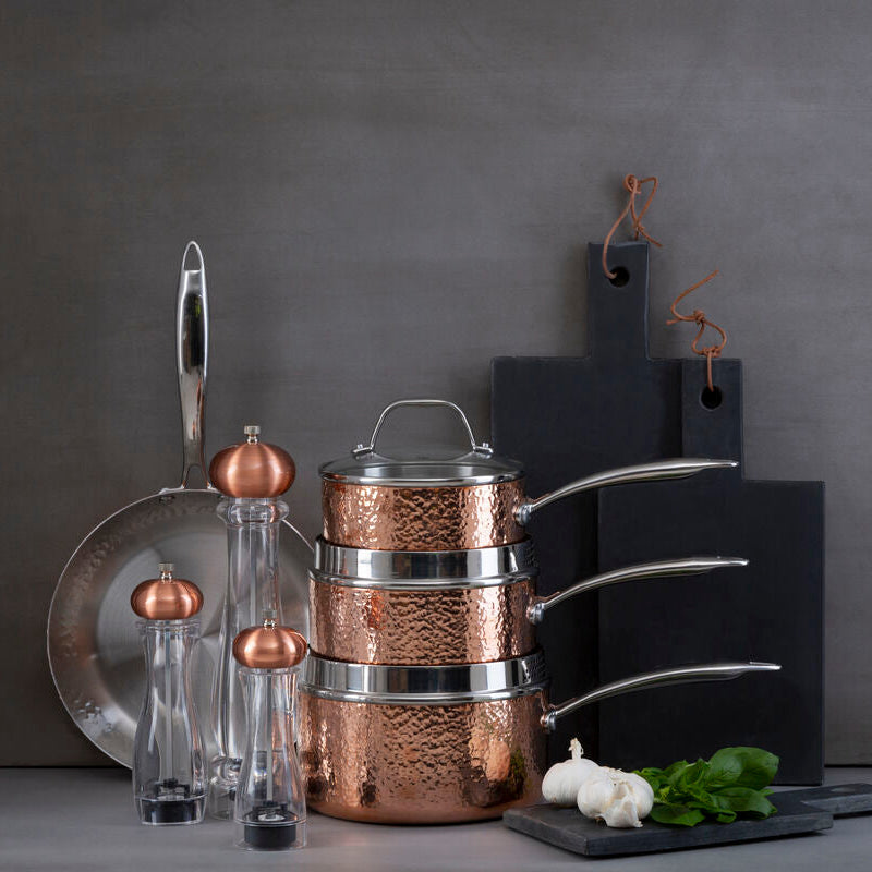 Orsina Cody Salt or Pepper Mill – Medium Clear and Copper Grinder