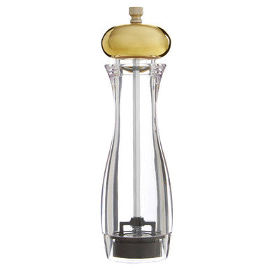 Orsina Cody Salt or Pepper Mill – Clear Acrylic with Gold Top, Medium
