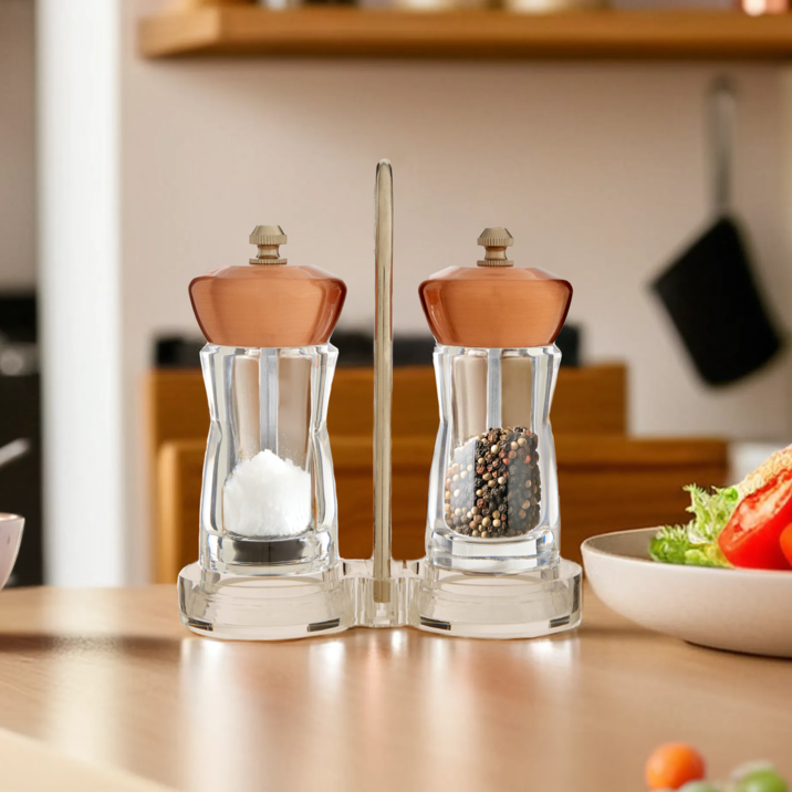 Orsina Cody Copper Salt and Pepper Mill Set with Stand – 2 Piece