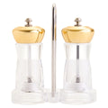 Orsina Cody Gold Salt and Pepper Mill Set with Stand | Clear & Gold