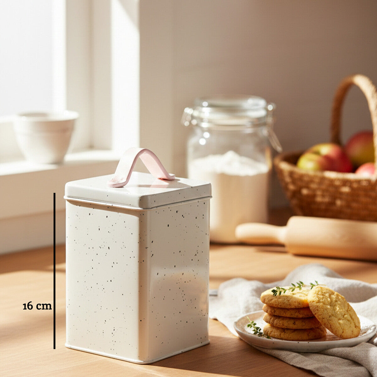Orsina Sweet Heart Small Ceramic Storage Canister – Speckled Finish