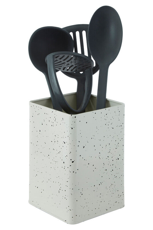Orsina Sweet Heart Ceramic Utensil Holder – Speckled Kitchen Organizer