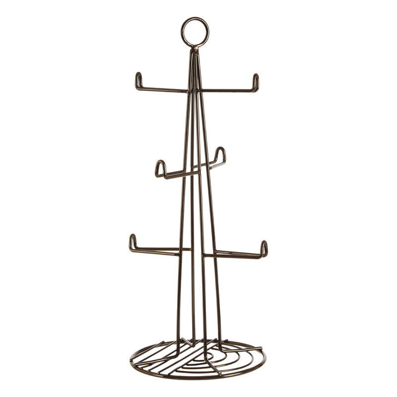 Orsina Vertex 6 Cup Mug Tree – Black Nickel Finish Kitchen Organizer
