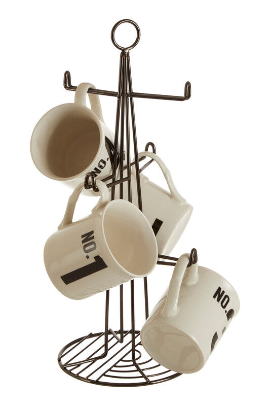 Orsina Vertex 6 Cup Mug Tree – Black Nickel Finish Kitchen Organizer