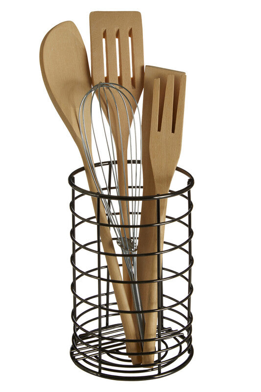 Orsina Vertex Utensil Holder – Black Nickel Finish Kitchen Organizer
