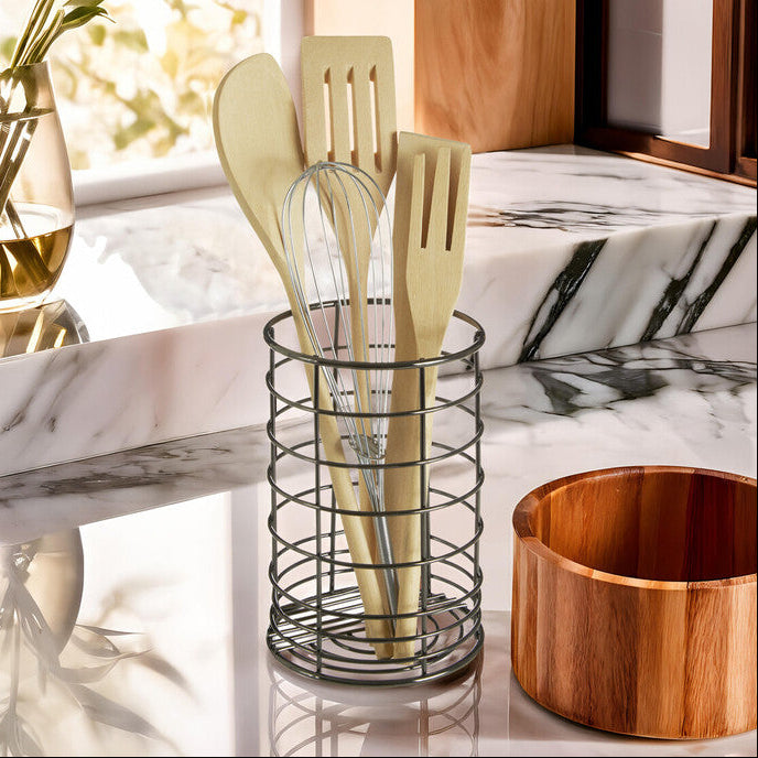 Orsina Vertex Utensil Holder – Black Nickel Finish Kitchen Organizer