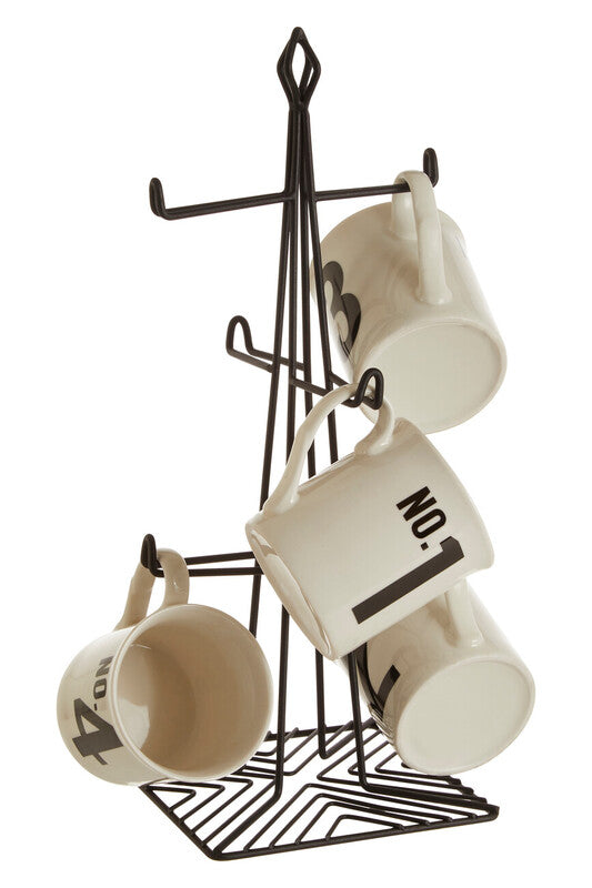 Orsina Vertex Six Cup Mug Tree – Modern Vertical Kitchen Storage Rack