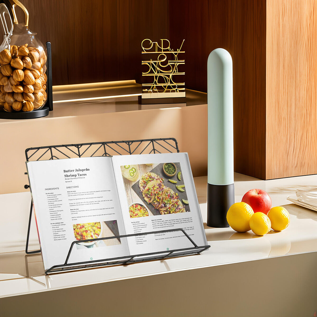 Orsina Vertex Cookbook Stand – Black Powder Coated Tablet Holder
