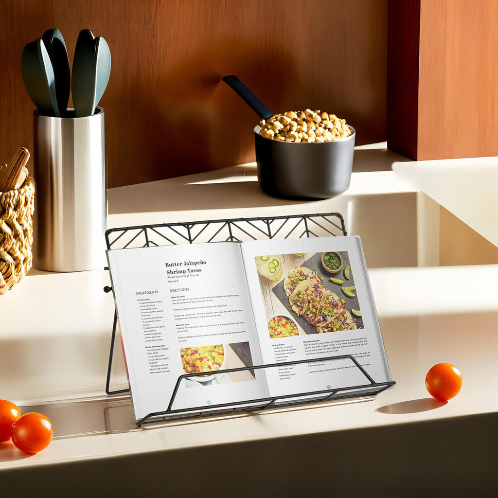 Orsina Vertex Cookbook Stand – Black Powder Coated Tablet Holder