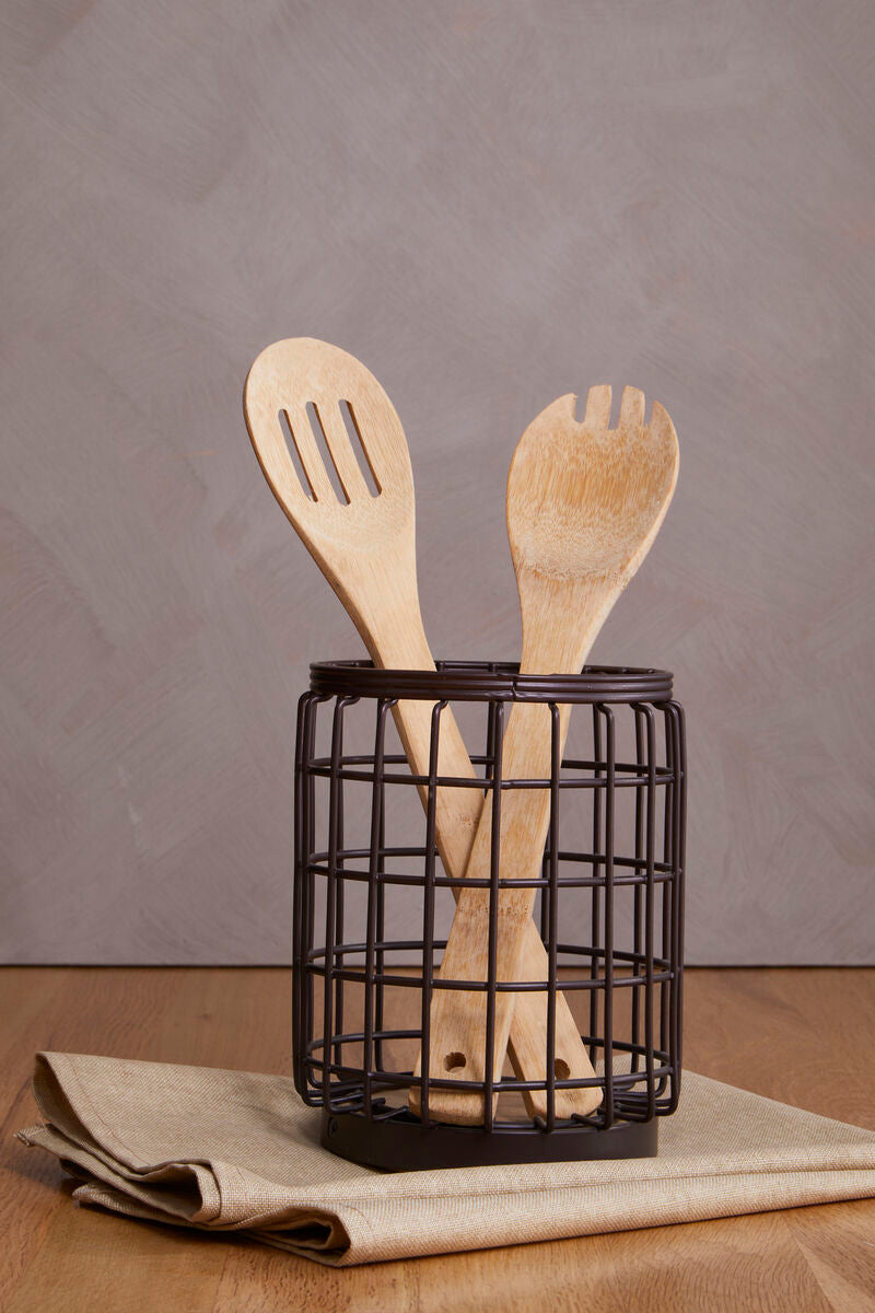 Orsina Vertex Round Utensil Holder – Bronze Coated Kitchen Organizer
