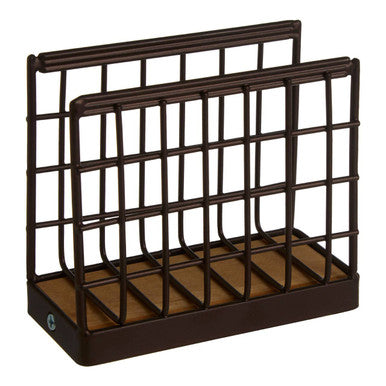 Orsina Vertex Bronze Napkin Holder – Powder Coated Steel & Rubberwood