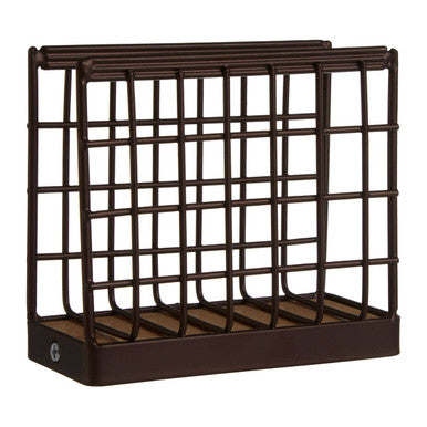 Orsina Vertex Bronze Napkin Holder – Powder Coated Steel & Rubberwood
