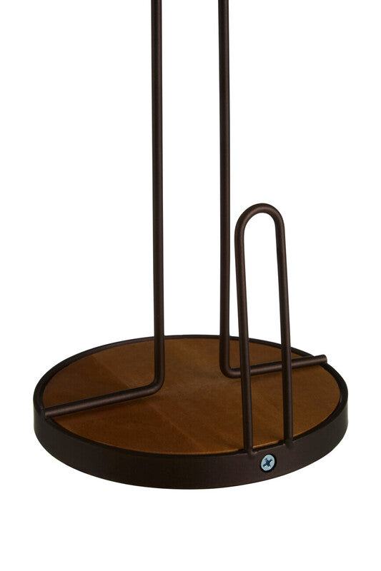 Orsina Vertex Kitchen Roll Holder – Bronze Powder Coated & Rubberwood