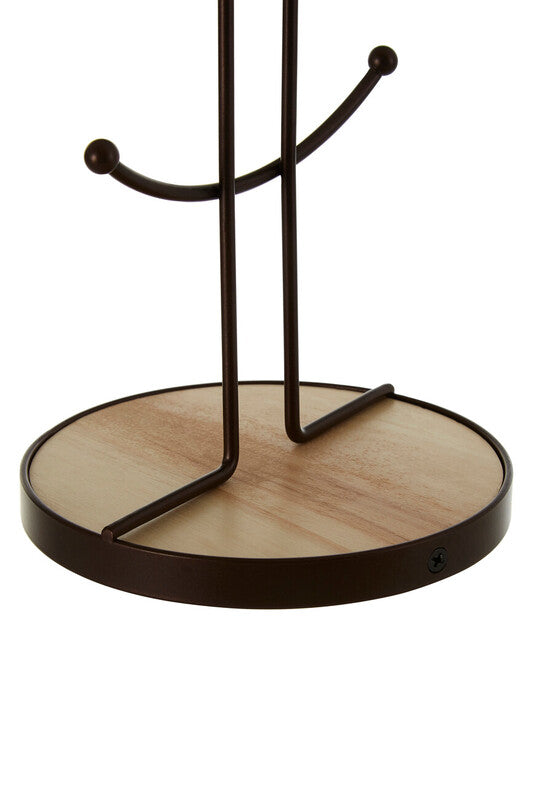 Orsina Vertex Bronze 6 Mug Tree – Rubberwood Base Kitchen Organizer