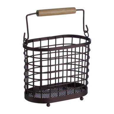 Orsina Vertex Oval Utensil Holder – Bronze Coated Kitchen Organizer