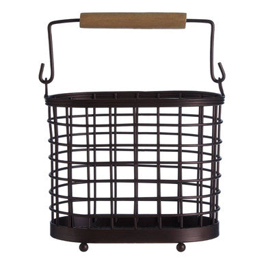 Orsina Vertex Oval Utensil Holder – Bronze Coated Kitchen Organizer