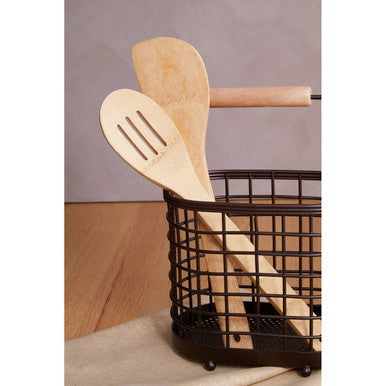 Orsina Vertex Oval Utensil Holder – Bronze Coated Kitchen Organizer