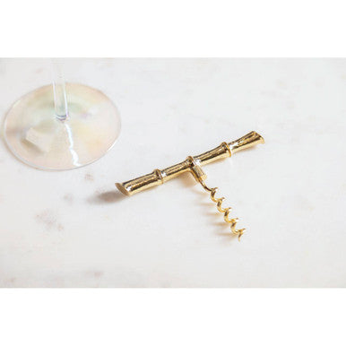 Orsina Bamboo Design Corkscrew – Modern Retro Gold Wine Opener
