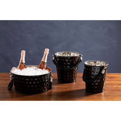 Orsina Miressa Medium Black Party Bucket – Modern Ice Beverage Tub