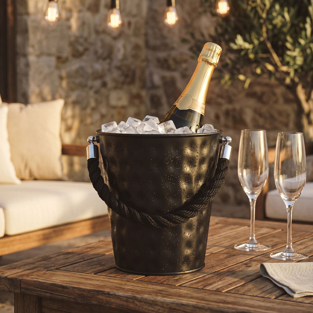 Orsina Miressa Medium Black Party Bucket – Modern Ice Beverage Tub
