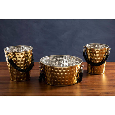 Orsina Miressa Gold Party Bucket – Small Metallic Ice Chiller