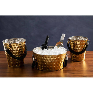 Orsina Miressa Gold Party Bucket – Small Metallic Ice Chiller