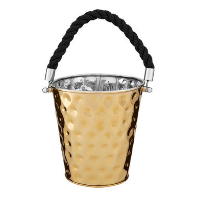 Orsina Miressa Gold Ice Bucket – Medium Beverage Tub with Rope Handle