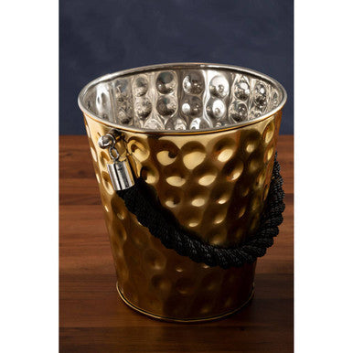Orsina Miressa Gold Ice Bucket – Medium Beverage Tub with Rope Handle