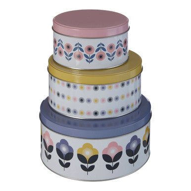 Orsina Paice Storage Tins – Set of 3 Pastel Stackable Metal Containers